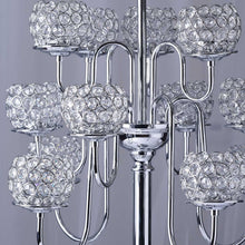 Load image into Gallery viewer, 40" Silver Crystal Beaded 13 Arm Candelabra Chandelier Votive Candle Holder Wedding Centerpiece
