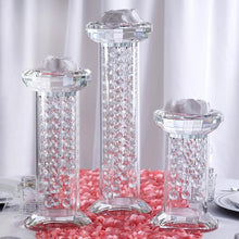 Load image into Gallery viewer, 14" Gemcut Egyptian Handcrafted Glass Crystal Pillar Vase Chandelier Table Top Wedding Centerpiece - 1 PCS
