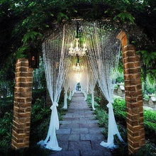 Load image into Gallery viewer, Clear Crystal Strand Decorative Wedding Party Curtain Backdrop - 20FT x 3FT with Metal Rod Top
