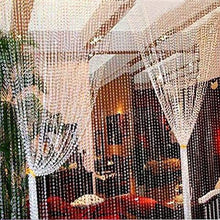 Load image into Gallery viewer, Clear Crystal Strand Decorative Wedding Party Curtain Backdrop - 20FT x 3FT with Metal Rod Top
