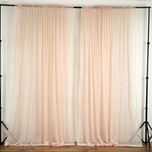 Load image into Gallery viewer, Set Of 2 Blush Fire Retardant Sheer Organza Premium Curtain Panel Backdrops Window Treatment With Rod Pockets - 5FTx10FT
