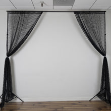 Load image into Gallery viewer, Set Of 2 Black Fire Retardant Sheer Floral Lace Premium Curtain Panel Backdrops Window Treatment With Rod Pockets - 5FTx10FT
