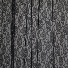 Load image into Gallery viewer, Set Of 2 Black Fire Retardant Sheer Floral Lace Premium Curtain Panel Backdrops Window Treatment With Rod Pockets - 5FTx10FT
