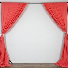 Load image into Gallery viewer, Set Of 2 Coral Fire Retardant Polyester Curtain Panel Backdrops Window Treatment With Rod Pockets - 5FTx10FT
