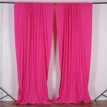 Load image into Gallery viewer, Set Of 2 Fushia Fire Retardant Polyester Curtain Panel Backdrops Window Treatment With Rod Pockets - 5FTx10FT
