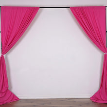 Load image into Gallery viewer, Set Of 2 Fushia Fire Retardant Polyester Curtain Panel Backdrops Window Treatment With Rod Pockets - 5FTx10FT
