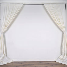Load image into Gallery viewer, Set Of 2 Ivory Fire Retardant Polyester Curtain Panel Backdrops Window Treatment With Rod Pockets - 5FTx10FT
