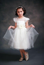Load image into Gallery viewer, Lace Sleeve Off White Princess Tulle Dress
