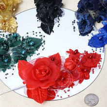 Load image into Gallery viewer, 12 Pack 8" Chocolate Bridal Hair Side Comb Floral Barrette Headpiece Wedding Accessory
