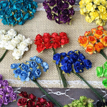 Load image into Gallery viewer, 144 Orange Paper Mini Flower Roses For DIY Wedding Card Craft Party Favors Decorations
