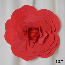 Load image into Gallery viewer, 12" Large Foam Rose Backdrop Wall Decor - Red - 4 pcs
