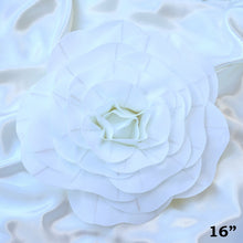 Load image into Gallery viewer, 16" Large Foam Rose Backdrop Wall Decor - White - 4 pcs
