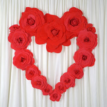 Load image into Gallery viewer, 8" Large Foam Rose Backdrop Wall Decor - Red - 6 pcs
