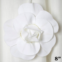 Load image into Gallery viewer, 8" Large Foam Rose Backdrop Wall Decor - White - 6 pcs
