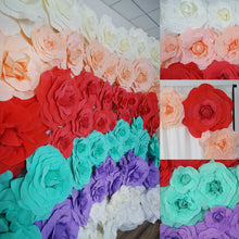 Load image into Gallery viewer, 8" Large Foam Rose Backdrop Wall Decor - White - 6 pcs
