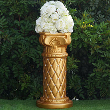 Load image into Gallery viewer, 10mm Crystal Bead Studded Gold Wedding French Columns With Mirror Mosaic Party Event Decoration - 25.25"x 10" - 4PCS
