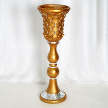 Load image into Gallery viewer, 32" Tall Crystal Beaded Gold Wedding French Columns With Mirror Mosaic Party Event Decoration - 4PCS

